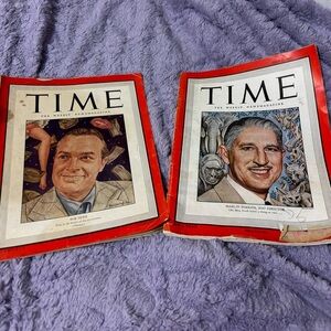 Vintage Time Magazines Bob Hope, 1943 Marlon Perkins, 1947